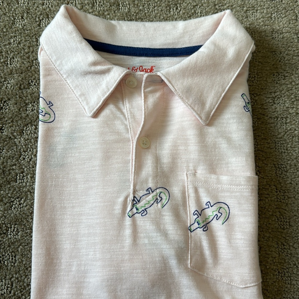 Cat & Jack boys light pink soft polo with alligators